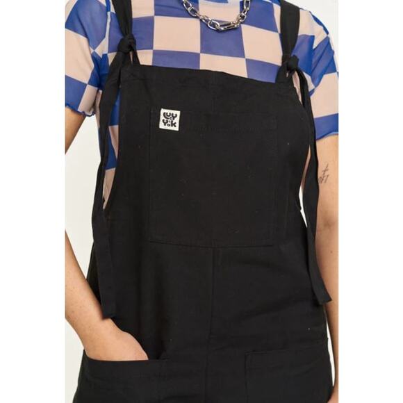 Lucy & Yak Womens Original Cotton Dungarees Overalls Black Front Bib Pockets NWT - Picture 6 of 15